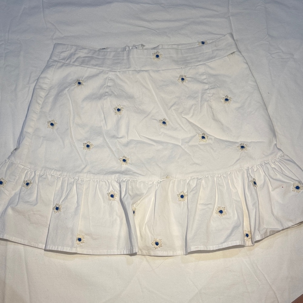 Altar’d State White Floral Embroidered Women's Skirt